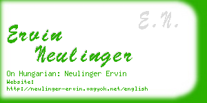 ervin neulinger business card